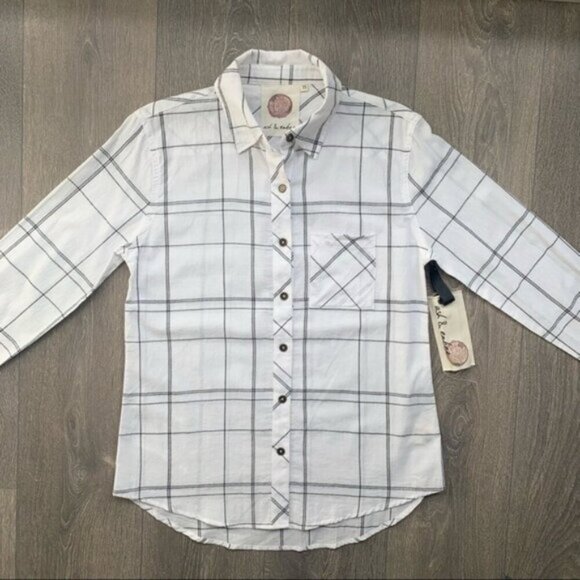 Anthropologie Ash and Ember Button Down Shirt Plaid Western Country Size XS - Picture 9 of 16